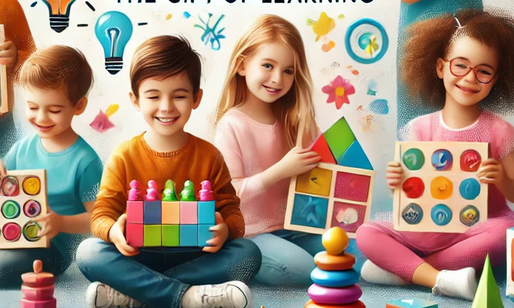 DALL·E 2025-01-19 17.49.08 - A vibrant and cheerful image of children playing with educational toys, showcasing creativity and fun. The image features diverse kids holding colorfu