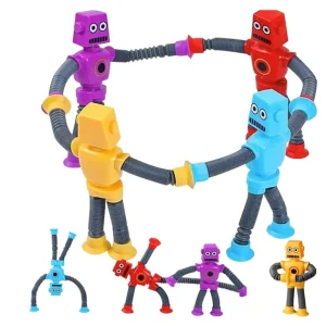 Retractable Robot Deformation Toy with Suction Cups