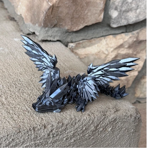 Baby Crystal Wing 3D Printed Dragon Home Office Decor Executive Desk Toys Fidget Toys