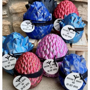 Dragon Mystery Eggs, Mystery Dragon Egg, Articulated Crystal Dragon Fidget Toy, Surprise 3D Printed Dragon Toy Set