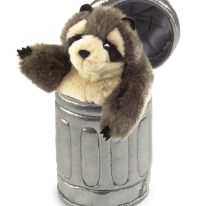 Raccoon in Garbage Can
