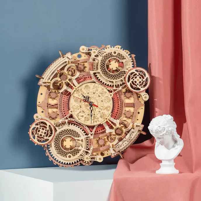 ROKR 3D Wooden Puzzle Zodiac Wall Clock Model