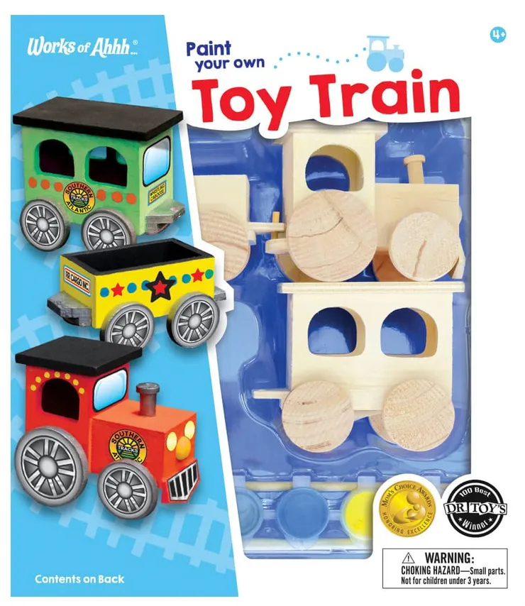 Toy Train Wood Paint Set